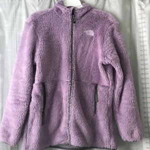 The North Face zip up hooded fleece jacket.